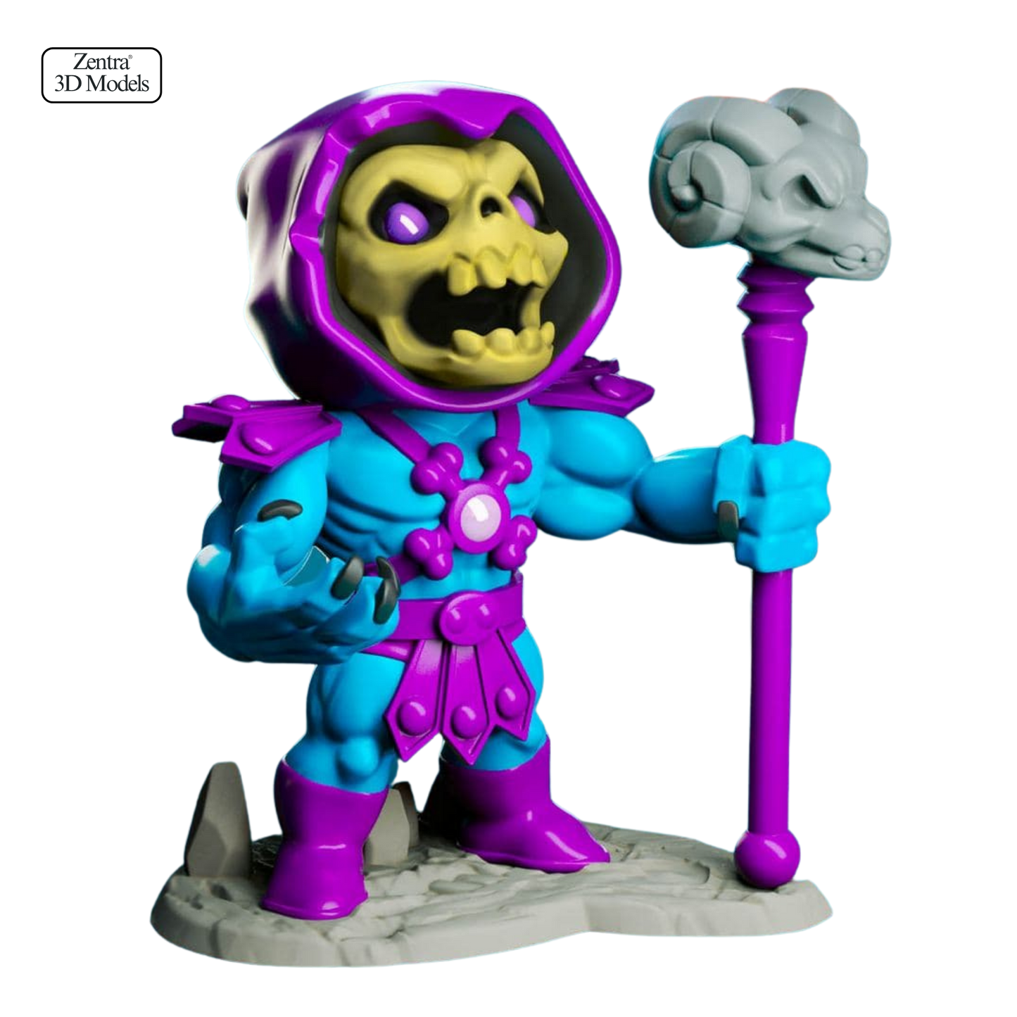 Skeletor STL 3D Model – Masters of the Universe Villain Statue