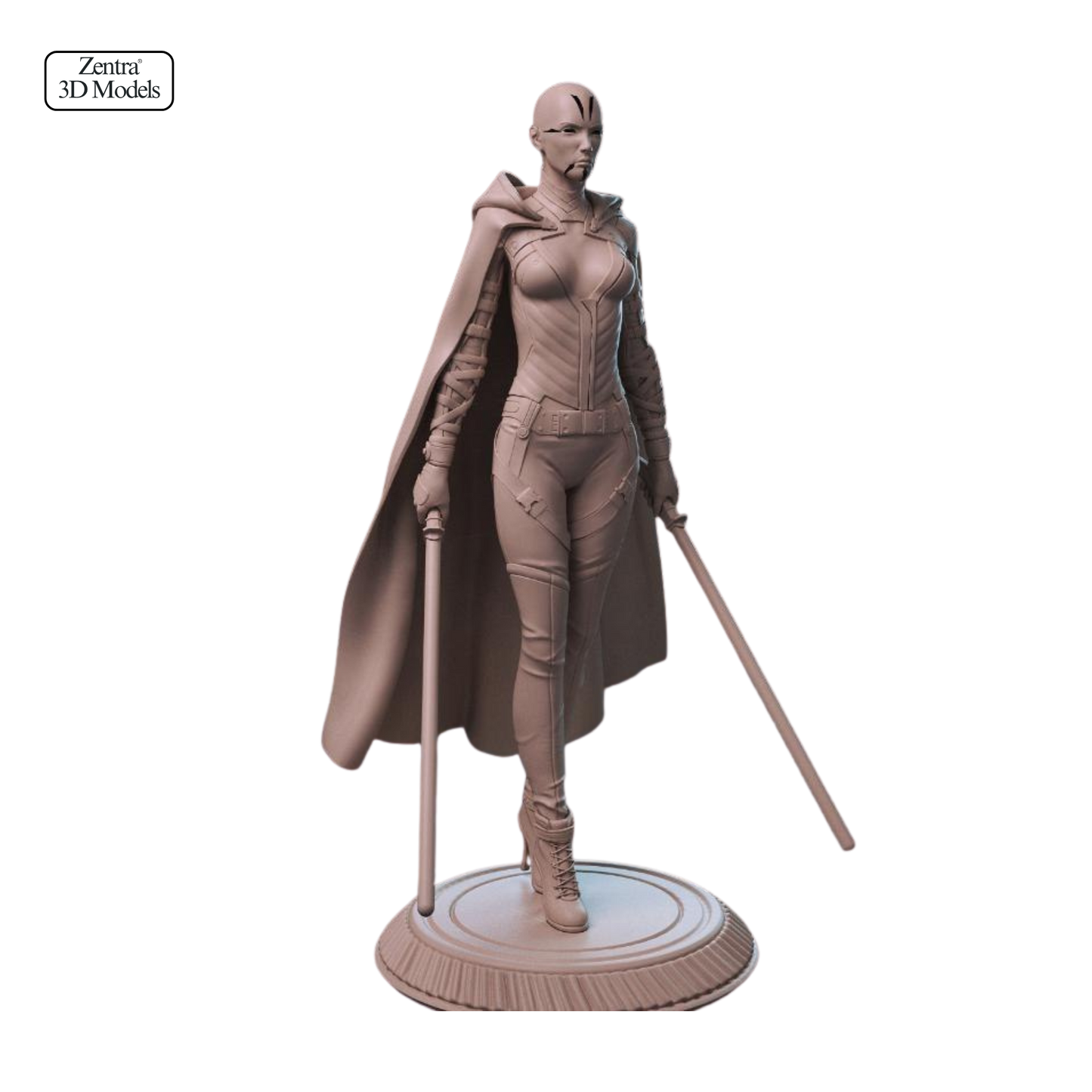 Asajj Ventress with Dual Lightsabers STL