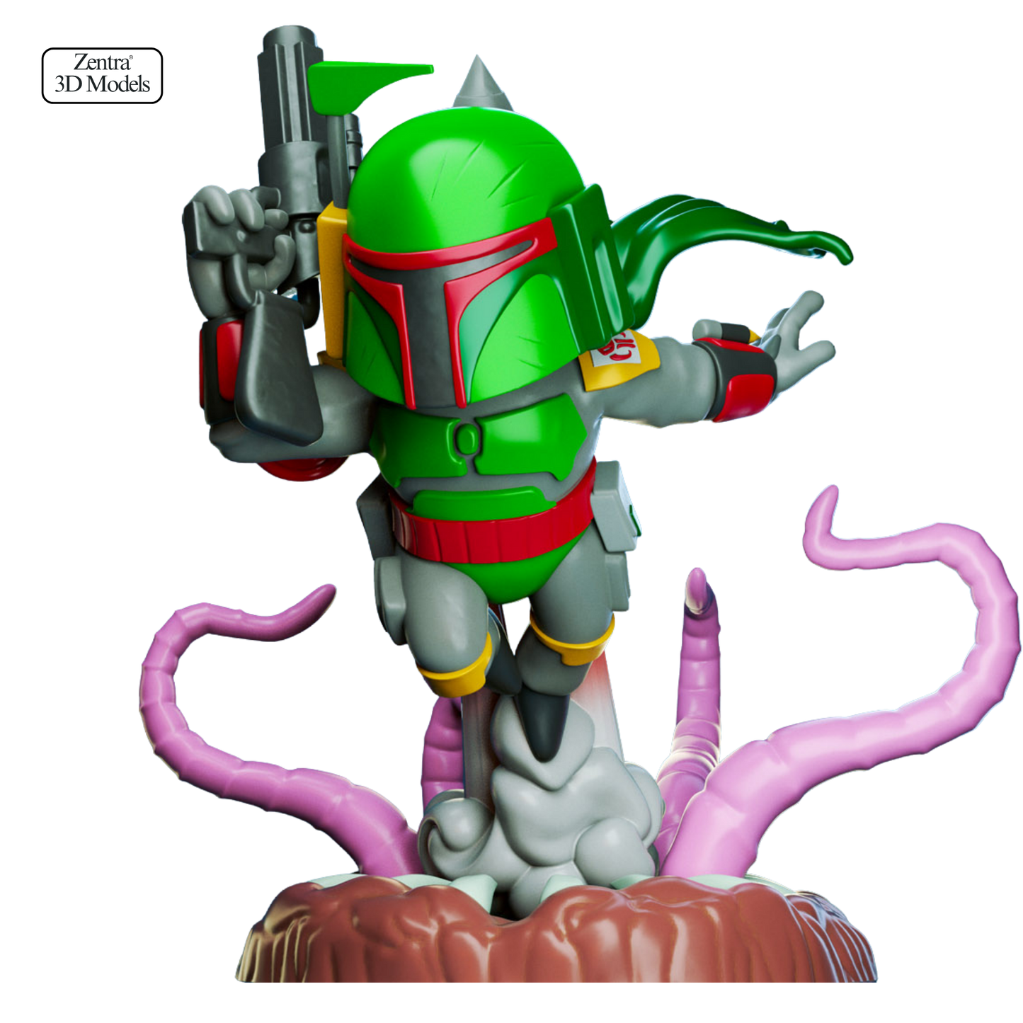 Boba Fett Chibi Sarlacc Escape STL