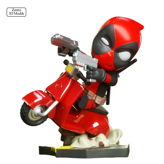 Deadpool on Scooter STL