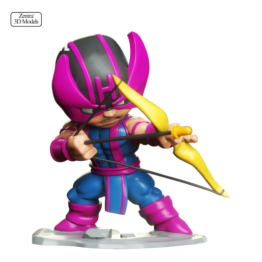 Chibi Hawkeye Archer 3D Printed Statue