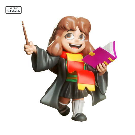 Chibi Hermione with Wand & Book 3D Print