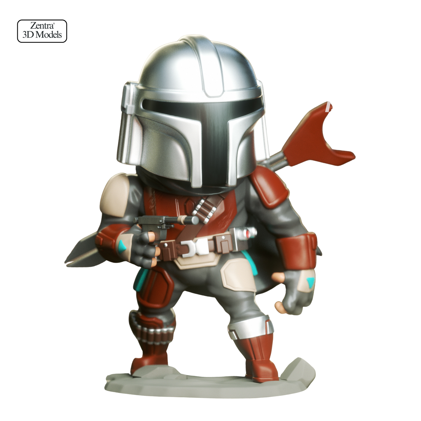 The Mandalorian Chibi STL Model | 3D Print Star Wars Figure