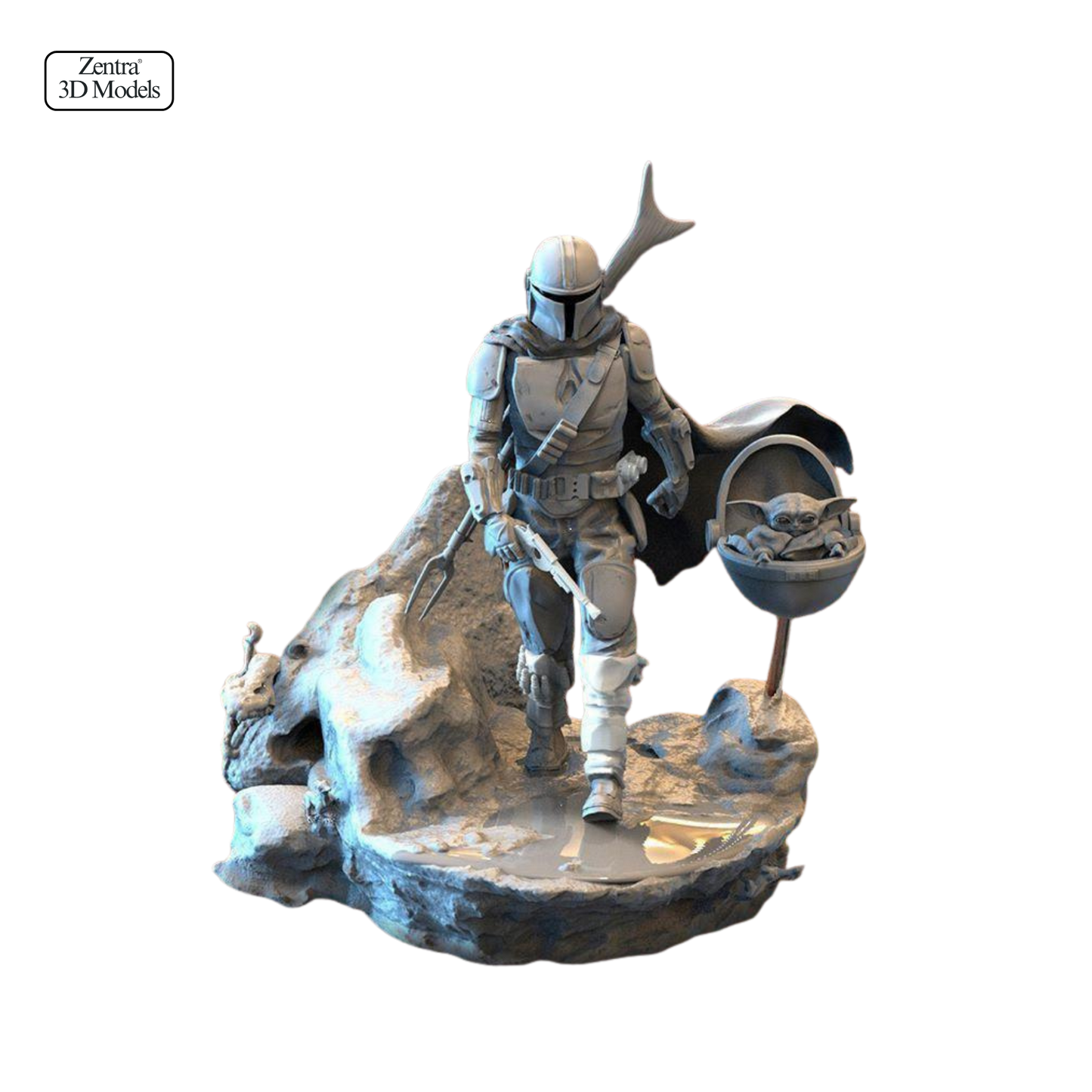 Mandalorian & Grogu STL | Star Wars 3D Print Model