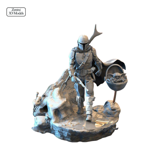 Mandalorian & Grogu STL | Star Wars 3D Print Model